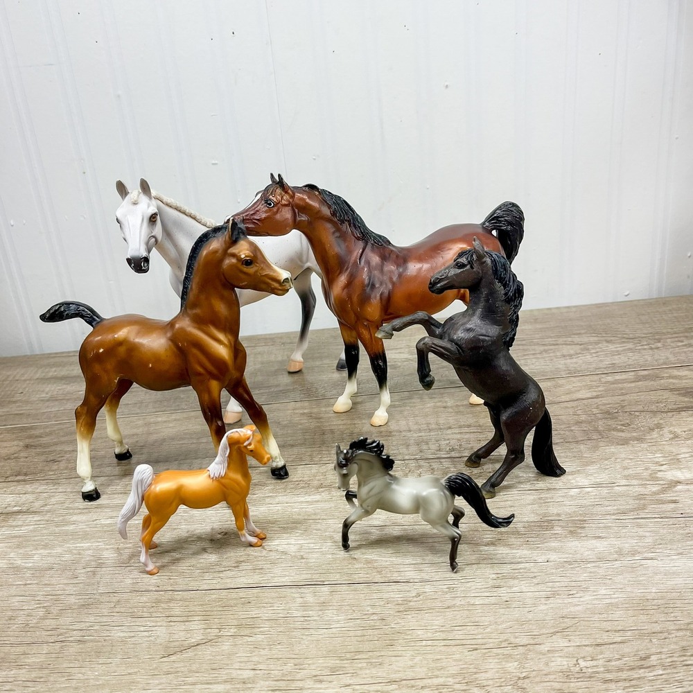 Breyer Reeves Horse Figurine Lot Dapple Grey Bay Stallion Foal Rearing Black 6pc